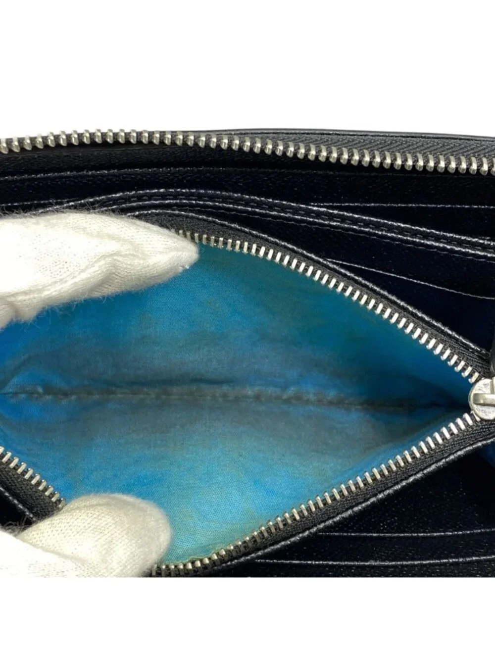 Bvlgari Man Wallet Zip Around Logo Silver Leather Black Sophistication Luxury - Picture 8 of 10